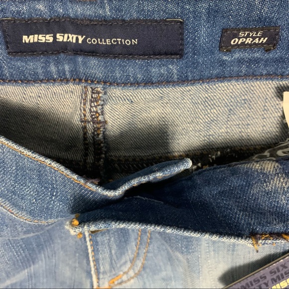 MISS SIXTY OPRAH REGULAR SLIM JEANS TROUSERS SIZE 27 mid rise NWT blue - Picture 4 of 16